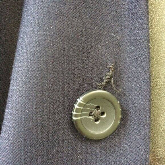 Kenneth Cole Reaction Navy Blazer Men's 44L Techni-Cole 2 Btn Sport Coat Office - Picture 5 of 6